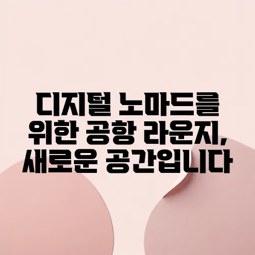 디지털 노마드를 위한 공항 라운지, 새로운 공간입니다