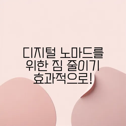 디지털 노마드를 위한 짐 줄이기 효과적으로!