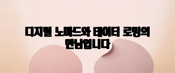 디지털 노마드와 데이터 로밍의 만남입니다